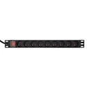 Πολύπριζο EnerGenie EG-PDU-9F2F (PDU), 10 pcs C13 sockets, 1U, 16A, C20 plug 2 m cable, Black