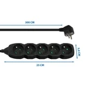 Πολύπριζο Esperanza ELK208K Power strip 5GN/3M Black