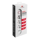 Πολύπριζο Maclean 3 socket + 3xUSB, 110-240V AC 50/60Hz, 2.1A max 2500W, 1.5m, White, MCE394 W