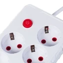 Πολύπριζο Maclean 4-socket cable + 3xUSB, 110-240V AC 50/60Hz, 2.1A max 2500W, 3m, White, MCE393 W