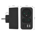 Πολύπριζο Maclean current socket x2 + 4xUSB, with 2 sockets, 2xUSB A, 2xUSB C PD 20W, 1x16A + 1x6A, MCE249 F/B