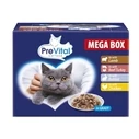 Υγρή Τροφή Γάτας Prevital Cat Food Megabox with Lamb, Beef, Rabbit, and Chicken in Gravy 24 x 100g