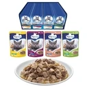 Υγρή Τροφή Γάτας Prevital Cat Food Mix 4 Flavors Chicken, Veal, Salmon, Poultry 96 x 100 g