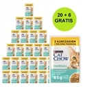 Υγρή Τροφή Γάτας Purina Cat Chow Hairball Control with chicken and green beans in sauce 26x85g (20 + 6 GRATIS)