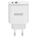 Φορτιστής Πρίζας Savio LA-12 White AC Fast charging Indoor