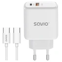 Φορτιστής Πρίζας Savio LA-13 White AC Fast charging Indoor