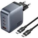 Φορτιστής Πρίζας Vention 100W 1xUSB-A 3xUSB-C + cable