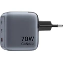 Φορτιστής Πρίζας Vention 70W GaN PD 1x USB-A 2x USB-C BK