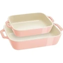 STAUB COOKING Σετ 2 ορθογώνιων πιάτων/ταψιών, ανοιχτό ροζ