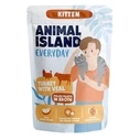 ANIMAL ISLAND Everyday Γατάκι Γαλοπούλα με Μοσχάρι σε ζωμό - Υγρή τροφή γάτας 85 g
