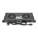 Extralink Fan Panel 19" – Πάνελ ανεμιστήρων Rack 1U με 2 ανεμιστήρες και θερμοστάτη, Μαύρο
