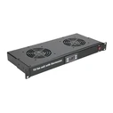 Extralink Fan Panel 19" – Πάνελ ανεμιστήρων Rack 1U με 2 ανεμιστήρες και θερμοστάτη, Μαύρο
