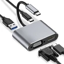 iBox IUHCHDVGA USB Type-C Hub 4‑σε‑1 (1x USB-A 3.2, 1x USB-C PD 100W, 1x HDMI 4K@30Hz, 1x VGA Full HD)
