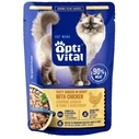 OPTIVITAL Tasty shreds in gravy with chicken - Wet cat food - 85 g