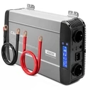 Qoltec Pure Sine Wave Inverter 12V to 230V | 2000W continuous / 4000W peak | UPS BYPASS | LCD | USB & USB-C | Compatible with LiFePO4/GEL/AGM (MPN: 52697)