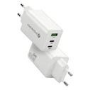 everActive Charger GaN 65W 1x USB-A 2x USB-C Quick Charge 4+ White (SC-655Q)