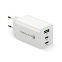 everActive Charger GaN 65W 1x USB-A 2x USB-C Quick Charge 4+ White (SC-655Q)