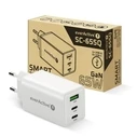everActive Charger GaN 65W 1x USB-A 2x USB-C Quick Charge 4+ White (SC-655Q)