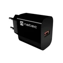 Φορτιστής Τοίχου Natec Ribera 1x USB-A 18W Μαύρος