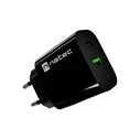 Φορτιστής Τοίχου Natec Ribera 1xUSB-A + 1xUSB-C 20W Μαύρος