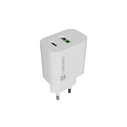 Natec Ribera Wall Charger 20W (1x USB-A + 1x USB-C) White - NUC-2396
