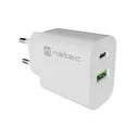Natec Ribera Wall Charger 20W (1x USB-A + 1x USB-C) White - NUC-2396