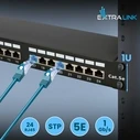 Extralink Patch Panel Shielded για Rack 1U 19" 24 Θύρων CAT5e Μαύρο EX.9823