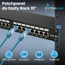 Extralink Patch Panel Shielded για Rack 1U 19" 24 Θύρων CAT5e Μαύρο EX.9823