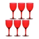 ROSE&TULIPANI FIABA Σετ 6 Πλαστικά Ποτήρια Κρασιού 400 ml, Κόκκινο