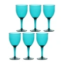 ROSE&TULIPANI FIABA Σετ 6 ακρυλικών ποτηριών κρασιού 400 ml, Τυρκουάζ