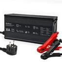 Qoltec Ειδικός φορτιστής μπαταρίας LiFePO4 12V 30A PF 0.9 με LED, Έξυπνη φόρτιση