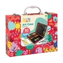 HappiHobbi Deluxe Σετ Ζωγραφικής σε Βαλιτσάκι Ξύλινο 26x20cm με 100 Αξεσουάρ (1038-82060)