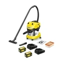 Kärcher WD 4-18 S Dual Battery Wet & Dry Vacuum Cleaner, Plastic Tank 20 L (Dual V-20/22 Batteries)