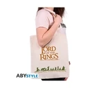 Abysse Cotton Tote Shopping Bag - Lord Of The Rings 'Fellowship' Beige 37 x 42 cm