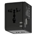 Αντάπτορας Πρίζας Lamtech Universal Travel with 2 USB PORTS AC 6A Black