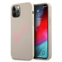 Guess GUHCP12LLSVSGP Apple iPhone 12 Pro Max grey pink hardcase Silicone Vintage