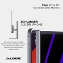 Alogic EDGE 40 Ultrawide Monitor Space Gray