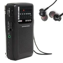 Portable Radio AIWA Pocket Radio with Earphones Black