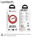 Καλώδιo USB Lamtech USB Type-C Data 5A 1,2M RED