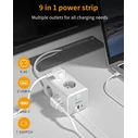 Πολύπριζο Tessan 9 IN 1 CUBOID Power STRIP 6xSCHUKO, 2xUSB, 1xTYPE-C, 2M