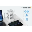 Πολύπριζο Tessan 11 IN 1 TOWER SURGE PROTECTOR 8xSCHUKO, 2xUSB, 1xTYPE-C, 2M