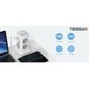 Πολύπριζο Tessan 11 IN 1 TOWER SURGE PROTECTOR 8xSCHUKO, 2xUSB, 1xTYPE-C, 2M