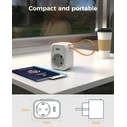 Πρίζα Tessan 3 IN 1 WALL SOCKET 1xSCHUKO, 1xUSB, 1xTYPE-C CABLE 15CM