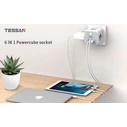 Πρίζα Ταφ Tessan 6 IN 1 PowerCUBE SOCKET 3xSCHUKO, 2xUSB, 1xTYPE-C