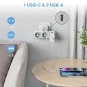 Πρίζα Ταφ Tessan 6 IN 1 WALL SOCKET 3xSCHUKO, 2xUSB, 1xTYPE-C