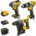 DEWALT DCK368P3T Cordless Tool Kit (DCD796 Drill, DCF887 Impact Driver, DCH273 Rotary Hammer) 18V Brushless with 3 x 5Ah Batteries and TSTAK Boxes