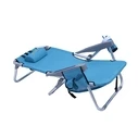 myResort Aluminum Beach Chair Blue with Arms - 600D Polyester - 5 Positions