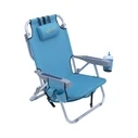myResort Aluminum Beach Chair Blue with Arms - 600D Polyester - 5 Positions