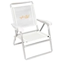 myResort ALUMINUM BEACH CHAIR WHITE WITH REINFORCED ARMS KING SIZE - HIGH BACK - 2x1 FABRIC