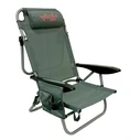 Grey Metal Beach Chair with Armrests Textilene 2x1